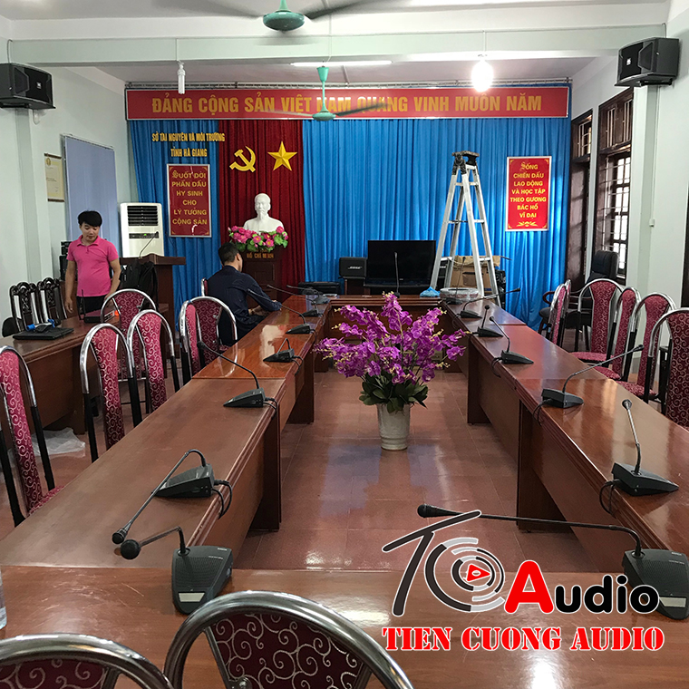 lắp đặt thực tế hệ thống hội thảo bosh tại sở tài nguyên môi trường tỉnh Hà Giang